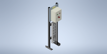 Picture of Galvanised Steel Stand with  Enclosure including two Push Buttons and an Emergency Stop