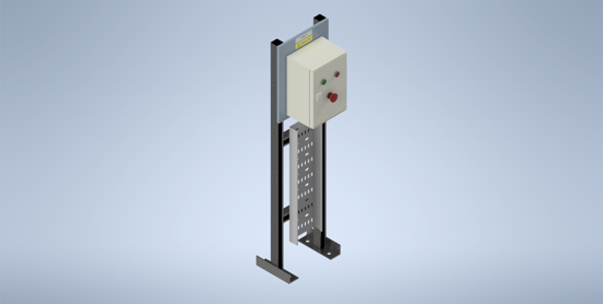 Picture of Galvanised Steel Stand with  Enclosure including two Push Buttons and an Emergency Stop