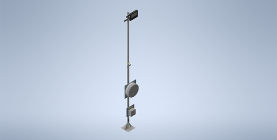 Picture of Lighting Column No.3 – One 30W LED Floodlight and One 3W Emergency Bulkhead on a Bridges Lighting Column