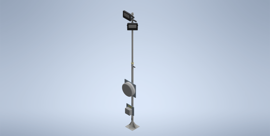 Picture of Lighting Column No.4 – Two 30W LED Floodlight and One 3W Emergency Bulkhead on a Bridges Lighting Column